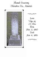 Izora Rice headstone page